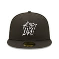 thumbnail image 2 of Men's New Era Black Miami Marlins Logo 59FIFTY Fitted Hat, 2 of 5