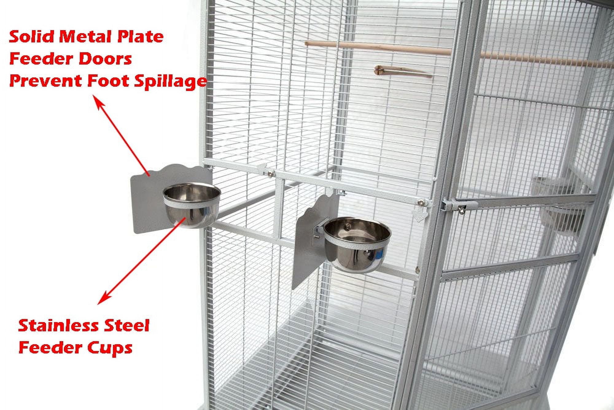 EXTRA SPACIOUS Deluxe Corner Flight Bird Parrot Breeding Cage 1/2-inch Bar Spacing With Around Metal Seed Skirts for Cockatiel Parakeet Budgies Aviary Canary Lovebird Finch