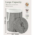 thumbnail image 4 of Laundry Hamper with Lid Laundry Basket with Lid 19.0 Gal (72 L) Round Wicker Laundry Basket Handwoven Rattan Basket with Lid Removable Bag 2 Mesh Bags Handles for Living Room Bathroom Gray, 4 of 15