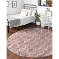 thumbnail image 3 of Unique Loom Eco Trellis Collection Area Rug - Osage (7' Round Dusty Rose/Ivory), 3 of 11