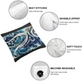 thumbnail image 4 of Green Turtle Throw Pillow Cover for Kids,Bohemian Tortoise Pillow CoverInch,Blue White Sea Wave Cushion Cover,Glitter Starts Floral Plants Print Decorative Pillow Cover, 4 of 5