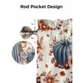 thumbnail image 5 of Thanksgiving Pumpkin Valances for Windows Leaf Floral Linen Pumpkins Kitchen Valance Curtain Rod Pocket Small Curtains for Cafe Bathroom Laundry Basement 42" x 12", 5 of 8