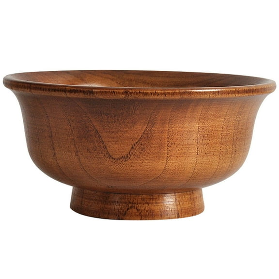 KALLORY 1Pack Wooden Bowl Food Serving Bowl Assorted Color 15x15x7 5cm Wood Anti-Scald Salad Bowl Tableware