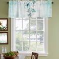 thumbnail image 4 of 2 Pack Valances for Windows, Turquoise Flowers Window Valances for Living Room/Bedroom/Bathroom, Farmhouse Gradient Floral Plants Light Filtering Kitchen Curtain Valance Window Treatment 60"W x18" L, 4 of 9