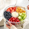thumbnail image 4 of Large Ice Chilled Serving Tray with Lid Handle & Dip Holder, Fruit Chilled Tray for Parties, 4 of 6