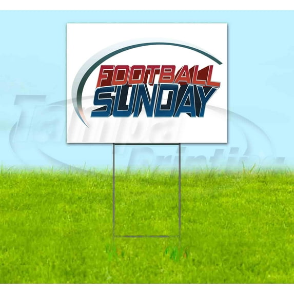 Football Sunday (18" x 24") Yard Sign, Includes Metal Step Stake