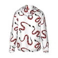 thumbnail image 3 of Kdxio Red Snake Print Women Men Sun Protection UPF 50+ Jackets Zip Up Long Sleeve Hoodie Hiking Lightweight with Pockets, 3 of 8