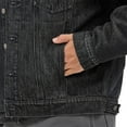 thumbnail image 2 of Wrangler Mens   Washed  Blanket Lined Denim Jacket S Black, 2 of 4