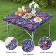 thumbnail image 4 of Blue Pioneer Flower and Paisley Pattern Square Fitted Tablecloth with Elastic Edge,Square Table Cover,Washable Elastic Table Cover for Home Kitchen Party Decor 36"x36", 4 of 6