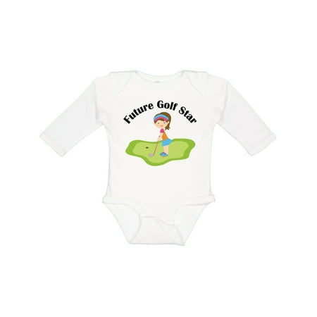 

Inktastic Future Golf Star Girls Golfing Gift Baby Girl Long Sleeve Bodysuit
