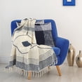 thumbnail image 5 of Birch Harbor Blue Coastal Diamond Striped Cotton Throw Blanket, 50" x 60", 5 of 14