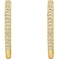 thumbnail image 2 of FB Jewels 14K Yellow Gold 1/4 CTW Pair 1/4CTW Diamond Inside-Outside Hoop Earrings, 2 of 2