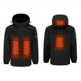 thumbnail image 2 of Heated Rain Jackets for Men Women Waterproof Electric Insulated Jacket Hidden Zip up Hooded Hiking Windbreaker Rechargeable Heating Thermal Winter Rain Coat Outerwear, 2 of 5