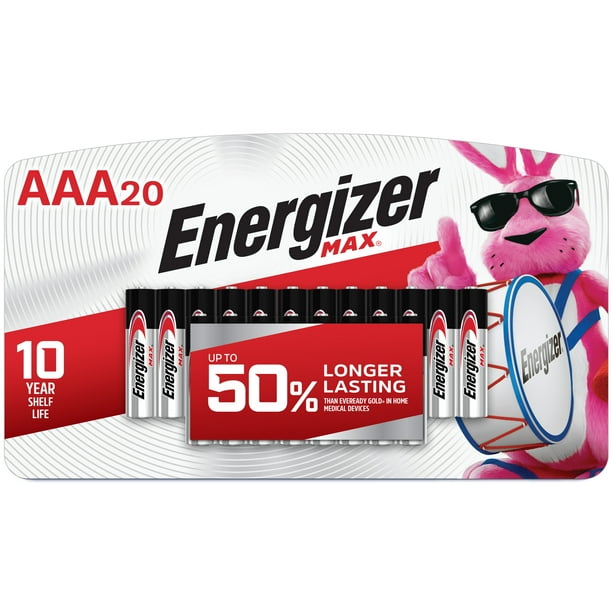 Energizer MAX AAA Batteries (20 Pack), Triple A Alkaline Batteries
