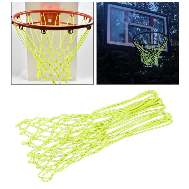 Basketball Hoop Net High Performance Night Light 12 Loop Mesh - Yellow