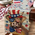 thumbnail image 3 of Rdsfhsp 4th of July God Bless America Patriotic Table Runner, American Sunflower Flower Floral Kitchen Dining Table Decor, USA Summer Star Stripes Home Decoration Indoor Outdoor Party 13x72 Inch, 3 of 5