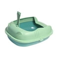 thumbnail image 2 of Cat Anti Splashing Sand Box, Cat Litter Container Portable Pet Litter Green, 2 of 7
