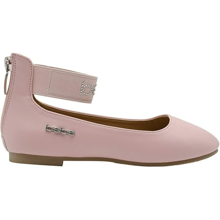 

bebe Girls’ Big Kid Ballet Flat Sandals with Ankle Strap Mary Jane Slip On Round Toe Dress Ballerina Shoes