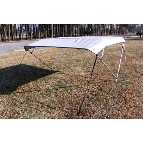 New Grey/Gray Pontoon / Deck Boat Vortex 4 Bow Bimini Top 10' Long, 91-96" Wide, 54" High, Complete Kit, Frame, Canopy, and Hardware (FAST SHIPPING - 1 TO 4 BUSINESS DAY DELIVERY)