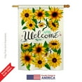thumbnail image 2 of Breeze Decor BD-FL-H-104091-IP-BO-DS02-US 28 x 40 in. Everyday Floral Impressions Decorative Vertical House Flag - Welcome Sunflowers Bouquet Spring, 2 of 4