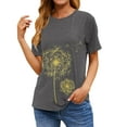 thumbnail image 4 of ZXSXSY Women Crew Neck Short Sleeve Dandelion Printed Top, 4 of 6