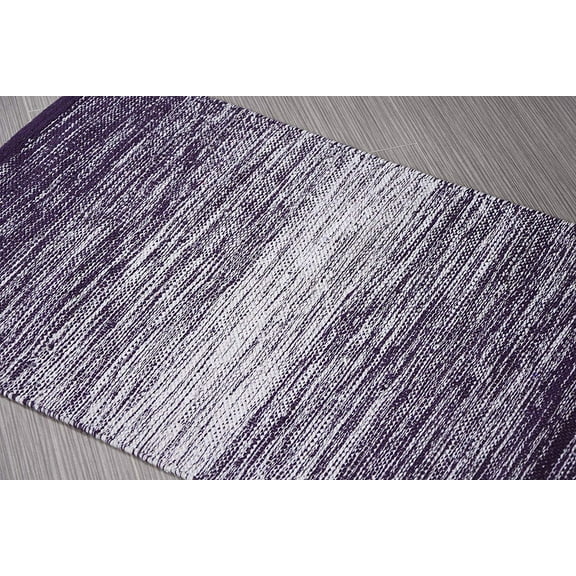 Purple & White Cotton Door mat Rug Indoor Outdoor - 2x3' Entrance Entryway Rug Non Slip Kitchen Bath Mat Home Décor, (24 x 36")