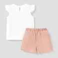 thumbnail image 3 of PatPat Toddler Girls Clothes 2pcs Cotton Floral Embroidery Graphic Tee and Shorts Outfits Sets, Pink, 18M-6 Years, 3 of 8