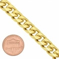 thumbnail image 3 of 9.3mm 14k Yellow Gold Plated Flat Miami Cuban Link Chain Necklace + Bracelet Set, 16" (Necklace) + 7" (Bracelet), 3 of 6