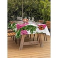 thumbnail image 4 of 54x80 Inch Outdoor Tablecloth with Umbrella Hole Zipper Rectangle Pink Spring Floral Rectangular Tablecloths Outside Waterproof Butterfly Farmhouse Patio Table Cloth Cover for Picnic Party, 4 of 8