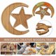 thumbnail image 2 of Tyuhe 1 Set Wooden Tray Moon And Star Shaped Wood Serving Tray Set Easy To Clean Food Pallet, 2 of 5