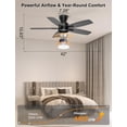 thumbnail image 2 of Ventilador de techo Ohniyou de 42" de perfil bajo con luz, control remoto y app, 2 of 8