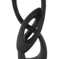 thumbnail image 5 of 6" x 20" Black Polystone Intertwined Loop Abstract Sculpture with Block Base, by DecMode, 5 of 9