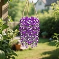 thumbnail image 4 of Artificial Hanging Morning Glory Flowers for Outdoor Decor UV Resistant Fake Hanging Plant Wall Basket Faux Vine Plant for Porch Patio Balcony Garden Farmhouse Planter Decor Yellow 75cm Rod, 4 of 6