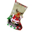 thumbnail image 1 of JINSIJU Christmas Stocking Shaped Big Gift Bag Present Pouch with 3D Snowman Elk Bear Doll, 1 of 3