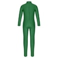 thumbnail image 2 of Moggemol Kids Girls Long Sleeve Dance Outfit Full Length Unitard Leotard Bodysuit Gymnastic Jumpsuit Green S, 2 of 5
