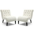 thumbnail image 5 of AVAWING Armless Accent Fabric Upholstered Lounge Chairs, Set of 2, Bedroom&Living Room, Adult, Beige, 5 of 8