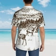 thumbnail image 4 of Pofeuu Woodland Forest With Deers Print Hawaiian Shirt for Men Sleeves Casual Button Down Summer Beach Dress Shirts T-Shirts,Medium, 4 of 7