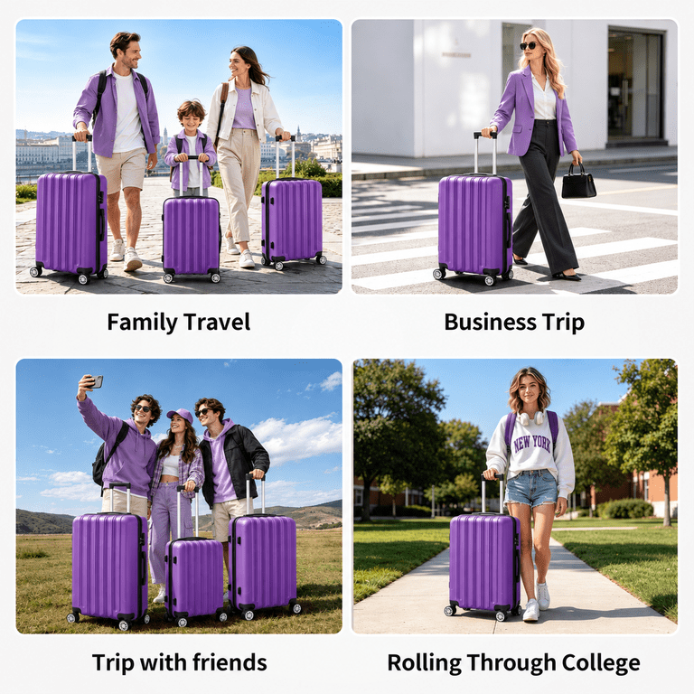 Zimtown, Luggage Set, 3-Piece Spinner Suitcase with TSA Lock