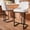 White, variant on Genpo Bar Stools Set of 2, 24 Inch Barstools with Sturdy Legs, Brown Leather Farmhouse Upholstered Counter Height Bar Stool for Kitchen, Dining, Bar