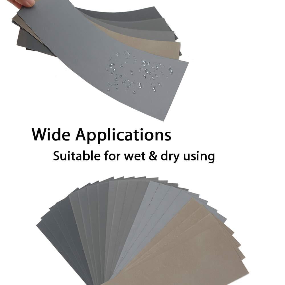9''x11'' Wet dry Sandpaper Sheets 400/600/800/1000/2000/3000/5000 Grit Polish 