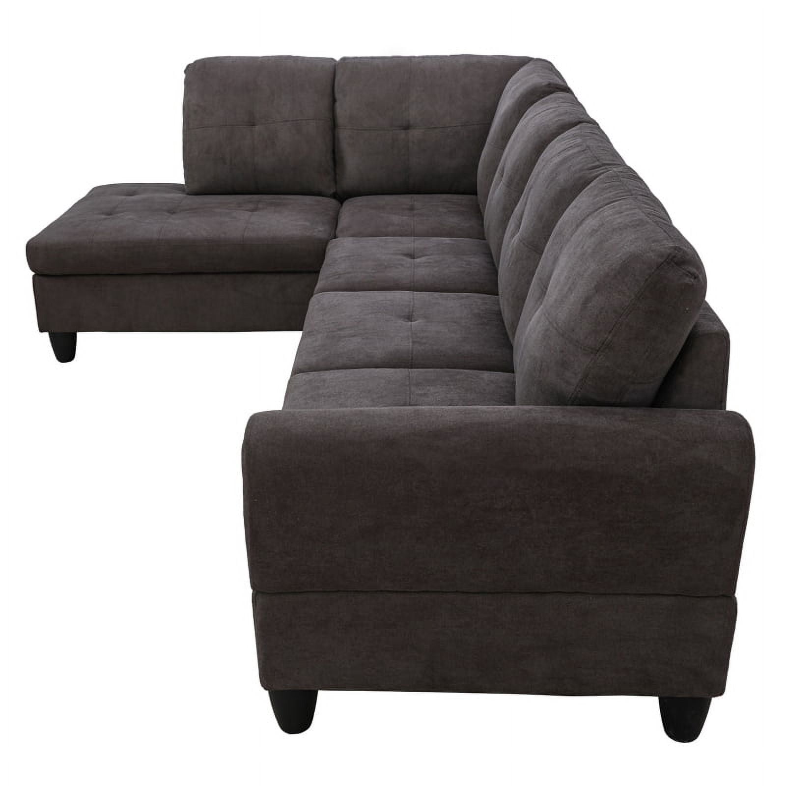 Hommoo Convertible Sectional Sofa Couch, Modern L-Shaped Couch Sofa Sectional for Small Living Room, Apartment and Small Space, Dark Brown