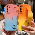 thumbnail image 2 of for Samsung Galaxy S23 Case with Wrist Strap Stand, Cute Gradient Color Wavy Phone Case with Camera Lens Cover Shockproof Protect Soft Silicone Bumper Galaxy S23 Case 6.1" (Orange Yellow), 2 of 8