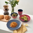 thumbnail image 4 of Dowan Vibrant Joy 4-Piece Ceramic Dinnerware Set, Single Served Plate Set, Porcelain  Platters, Soup Bowl &Coffee Mug, Red & Blue Combo, 4 of 5