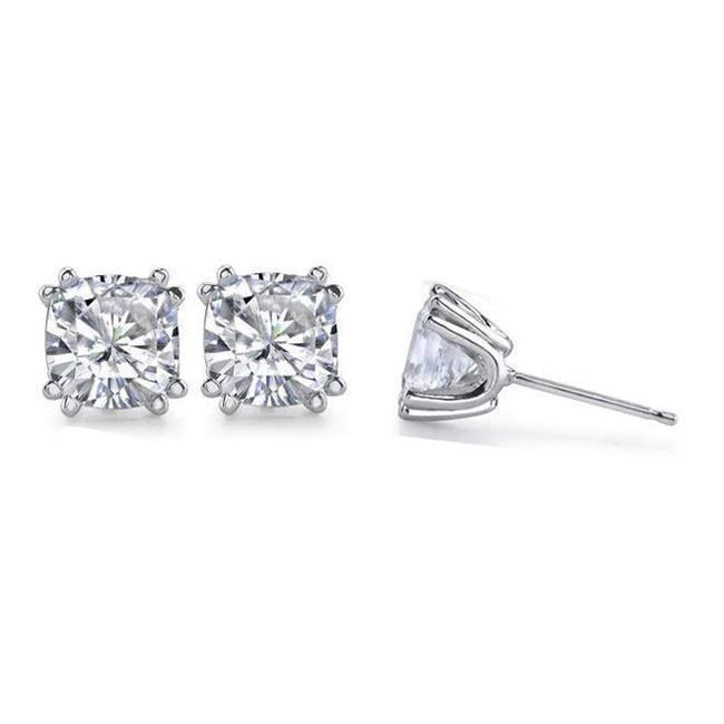 Harry Chad Enterprises 2091 2 Ct Gold Cushion Cut Diamond Studs