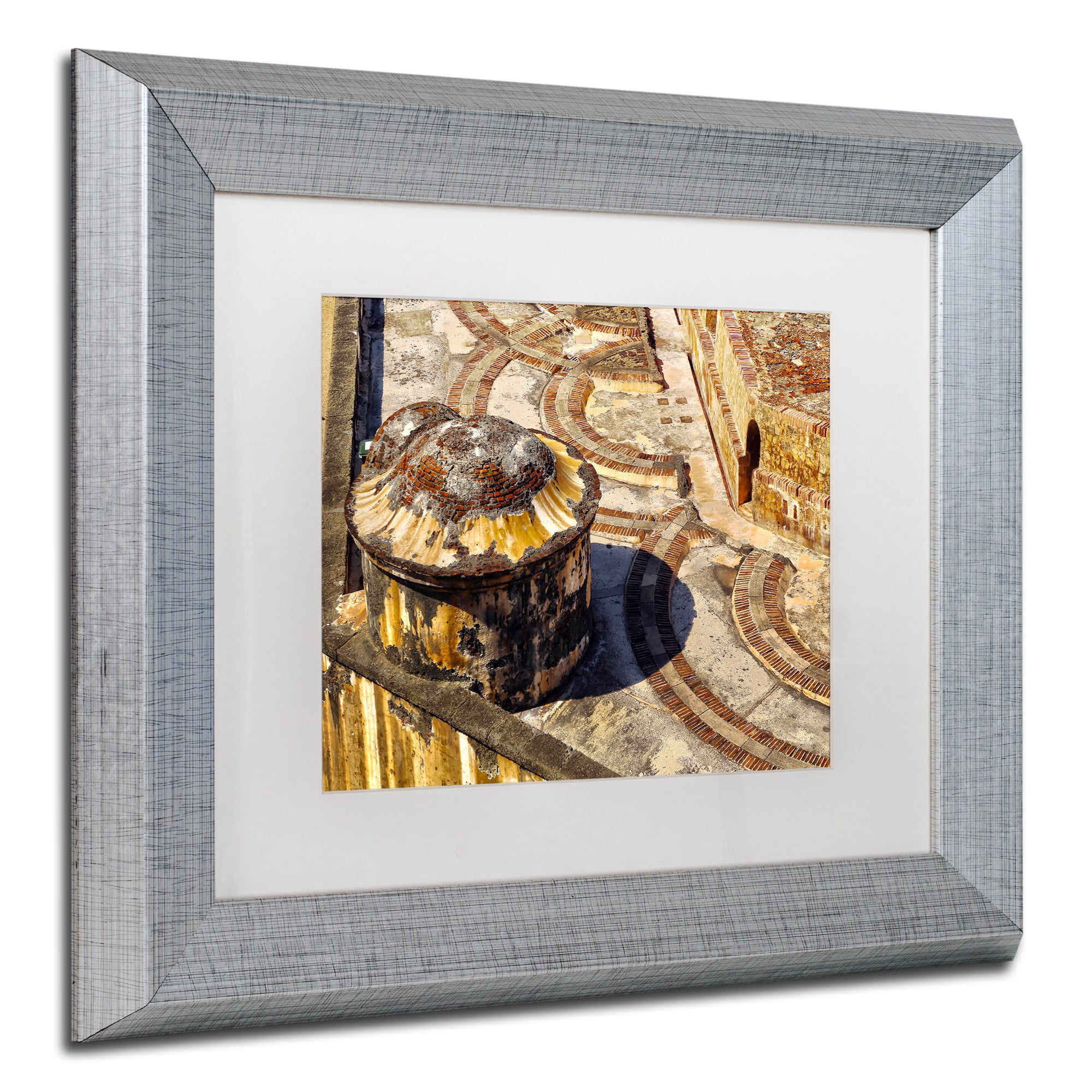 Trademark Fine Art "Castillo de San Felipe del Morro 18" Canvas Art by CATeyes, White Matte, Silver Frame