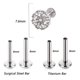thumbnail image 1 of 1PC G23 TitaniumSteel 16G CZ Gem Moon Labret Lip Bar Ring Crystal Flower Ear Cartílago Tragus Helix Piercing Tornillo Fit Top 16g Tan Jianjun unisex, 1 of 2