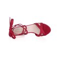 thumbnail image 4 of BLISSFUL STEP Women's Solid Color Lace up High Block Heeled Sandals, 4 of 7