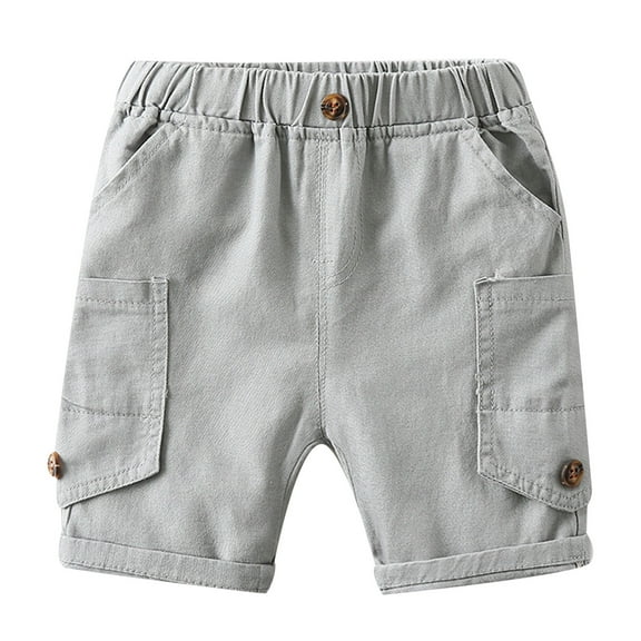 KAUOD Toddler Boy Cargo Shorts Elasticated Waist Casual Shorts Boys School Shorts Loose Fit Fashion Shorts Many Pockets