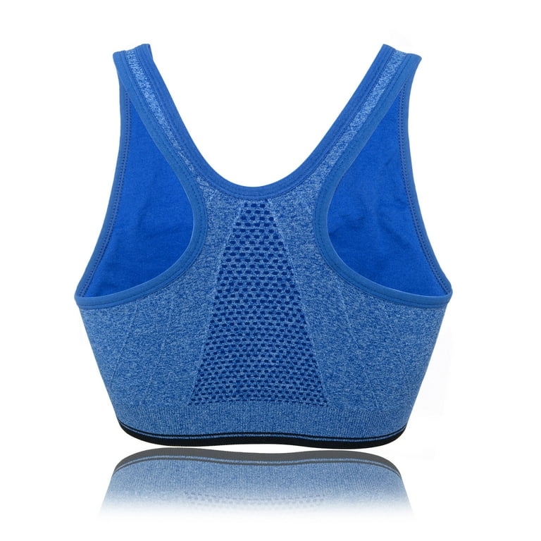 DODOING Women's Yoga Sports Bras Training Stretch Tank Top High Impact  Padded Bra Front Zipper Closure
