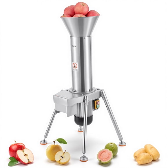 VEVOR Broyeur de Pommes Électrique 1100 W, Machine Autoportante de Broyage SUS304, Broyage de Pommes Entières jusqu'à 3,15 Pouces de Diamètre, Capacité de 164 KG/H, Presse à Cidre pour Pommes